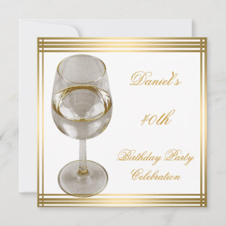 40. Geburtstag Mens Sepia Gold Cold Drinks Mann Einladung