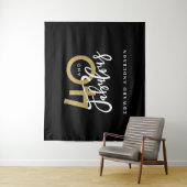40. Geburtstag modern schwarz und gold stilvoll Wandteppich (Beispiel)