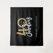 40. Geburtstag modern schwarz und gold stilvoll Wandteppich (Vorderseite)