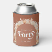 40. Geburtstag moderne Bogen Pampas Gras Terrakott Dosenkühler (Kanne Rückseite)