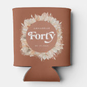 40. Geburtstag moderne Bogen Pampas Gras Terrakott Dosenkühler (Rückseite)