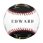 40. Geburtstag Moderne schicke Schwarz und Gold  Baseball (Rückseite)