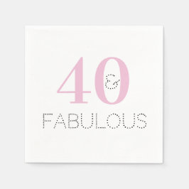 40. Geburtstag Moderne Typografie Pink Party Serviette