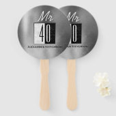 40. Geburtstag , Mr. 40 , Black and White Fächer (Vorne und Hinten)