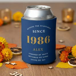 40. Geburtstag Name 1986 Blau Gold Elegant Chic Dosenkühler