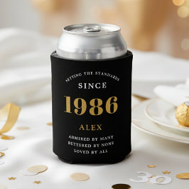 40. Geburtstag Name 1986 Schwarz Gold Elegant Chic Dosenkühler