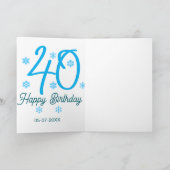 40. Geburtstag Name Datum Jahr blau Vorlage (Innenseite)
