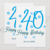 40. Geburtstag Name Datum Jahr blau Vorlage (Vorne/Hinten)