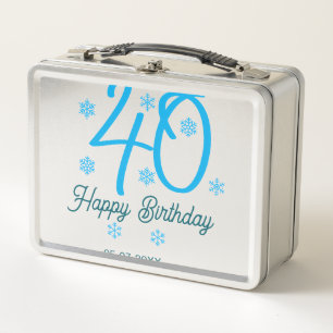 40. Geburtstag Name Datum Jahr blau Vorlage Metall Brotdose