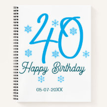 40. Geburtstag Name Datum Jahr blau Vorlage