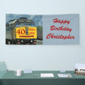 40. Geburtstag, Name, Gelbe Eisenbahn Motor Banner (Messe)