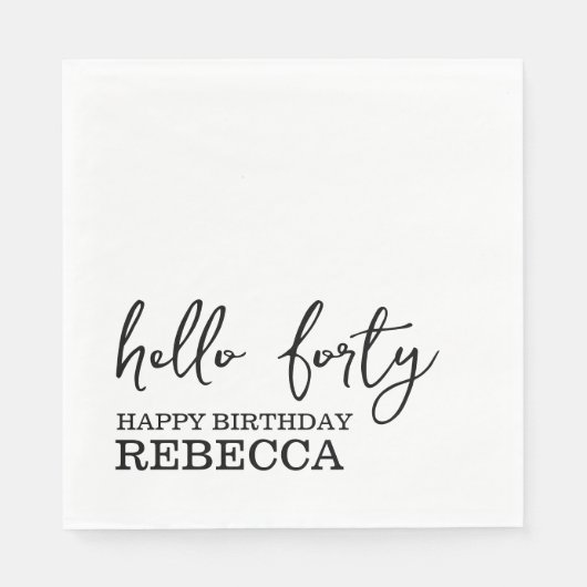 40. Geburtstag Napkins Serviette (Vorderseite)