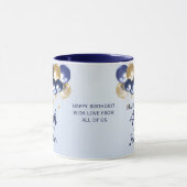 40. Geburtstag Navy Gold Ballons Tasse (Zentrum)