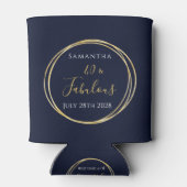 40. Geburtstag Navy Gold Personalisiertes Gastgesc Dosenkühler (Rückseite)
