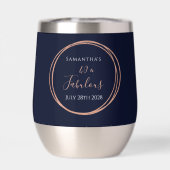 40. Geburtstag Navy Rose Gold Partygeschenk (Rückseite)