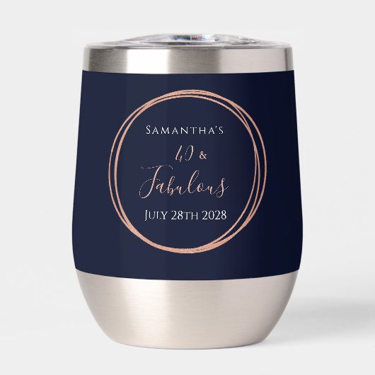 40. Geburtstag Navy Rose Gold Partygeschenk (Vorderseite)
