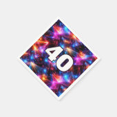 40. Geburtstag Neon-Polygon abstrakt  Serviette (Ecke)