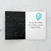 40. Geburtstag Neon Sign auf Brick Karte (Innenseite)