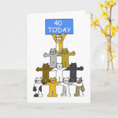 40. Geburtstag Niedlich Karte (Gelbe Blume)