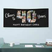 40. Geburtstag Nummer 40 Foto Collage Cheers Banner (Messe)