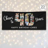 40. Geburtstag Nummer 40 Foto Collage Cheers Banner