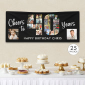 40. Geburtstag Nummer 40 Foto Collage Cheers Banner