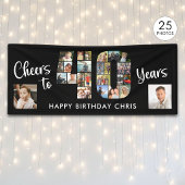 40. Geburtstag Nummer 40 Foto Collage Cheers Banner