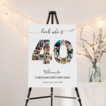 40. Geburtstag Nummer 40 FotoCollage Willkommen