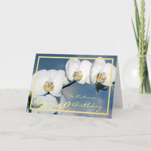 40. Geburtstag Orchideen Eleganter Goldrahmen Karte