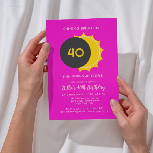 40. Geburtstag | Partial Solar Eclipse 2025 Party Einladung