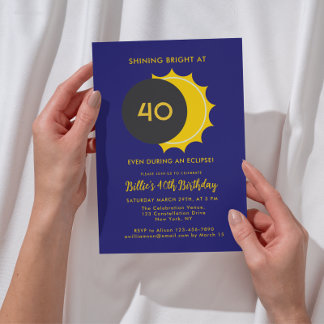 40. Geburtstag | Partial Solar Eclipse 2025 Party Einladung