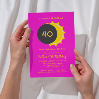 40. Geburtstag | Partial Solar Eclipse 2025 Party Einladung