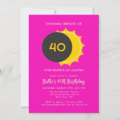40. Geburtstag | Partial Solar Eclipse 2025 Party Einladung (Vorderseite)