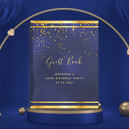 40. Geburtstag Party 40 dunkelblaues Gästebuch Notizblock