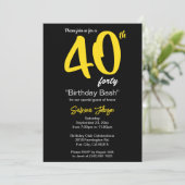 40. Geburtstag Party | Anpassen Einladung (Stehend Vorderseite)