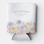 40. Geburtstag Party Aquarellfarbe Blütenmassage Dosenkühler (Vorderseite)