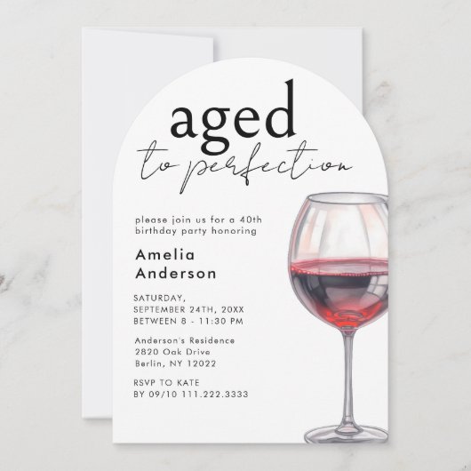 40. Geburtstag Party Arch Einladung (Vorderseite)