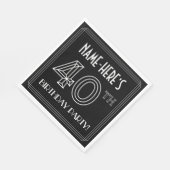 40. Geburtstag Party: Art-Déco-Stil + Individuelle Serviette (Ecke)