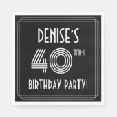 40. Geburtstag Party: Art-Déco-Stil + Individuelle Serviette (Vorderseite)