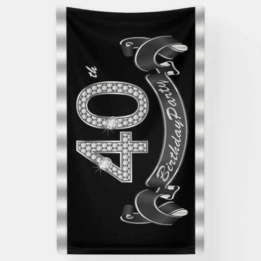 40. Geburtstag Party Banner (Vertikal)