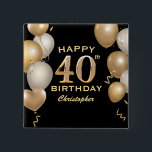 40. Geburtstag Party Black and Gold Balloons Button<br><div class="desc">40. Geburtstag Party Black and Gold Balloons und Confetti Button. Für weitere Anpassungen klicken Sie bitte auf die Schaltfläche "Anpassen" und verwenden Sie unser Designwerkzeug,  um diese Vorlage zu ändern.</div>