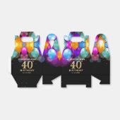 40. Geburtstag Party Black and Gold Balloons Geschenkschachtel (Ungefaltet)
