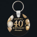 40. Geburtstag Party Black and Gold Balloons Schlüsselanhänger<br><div class="desc">40. Geburtstag Party Black and Gold Balloons und Confetti Schlüsselanhänger. Für weitere Anpassungen klicken Sie bitte auf die Schaltfläche "Anpassen" und verwenden Sie unser Designwerkzeug,  um diese Vorlage zu ändern.</div>