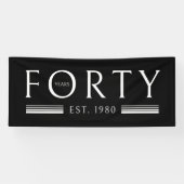 40. Geburtstag Party Black Banner (Horizontal)