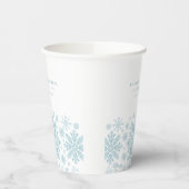 40. Geburtstag Party Blue White Snowflake Custom Pappbecher (Links)