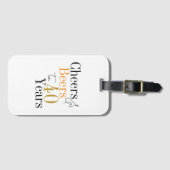 40. Geburtstag Party Cheers Beer Minimal Gepäckanhänger (Vorderseite (Horizontal))