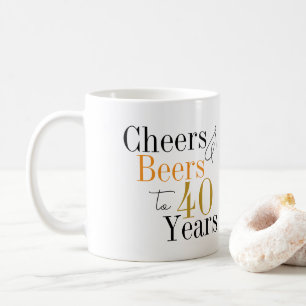 40. Geburtstag Party Cheers Beer Minimal Kaffeetasse