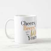 40. Geburtstag Party Cheers Beer Minimal Kaffeetasse (Links)