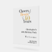 40. Geburtstag Party Cheers Biere Minimaler Empfan Acrylschild (Winkel)