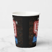 40. Geburtstag Party Cool glühende Neonsigne Custo Pappbecher (Links)